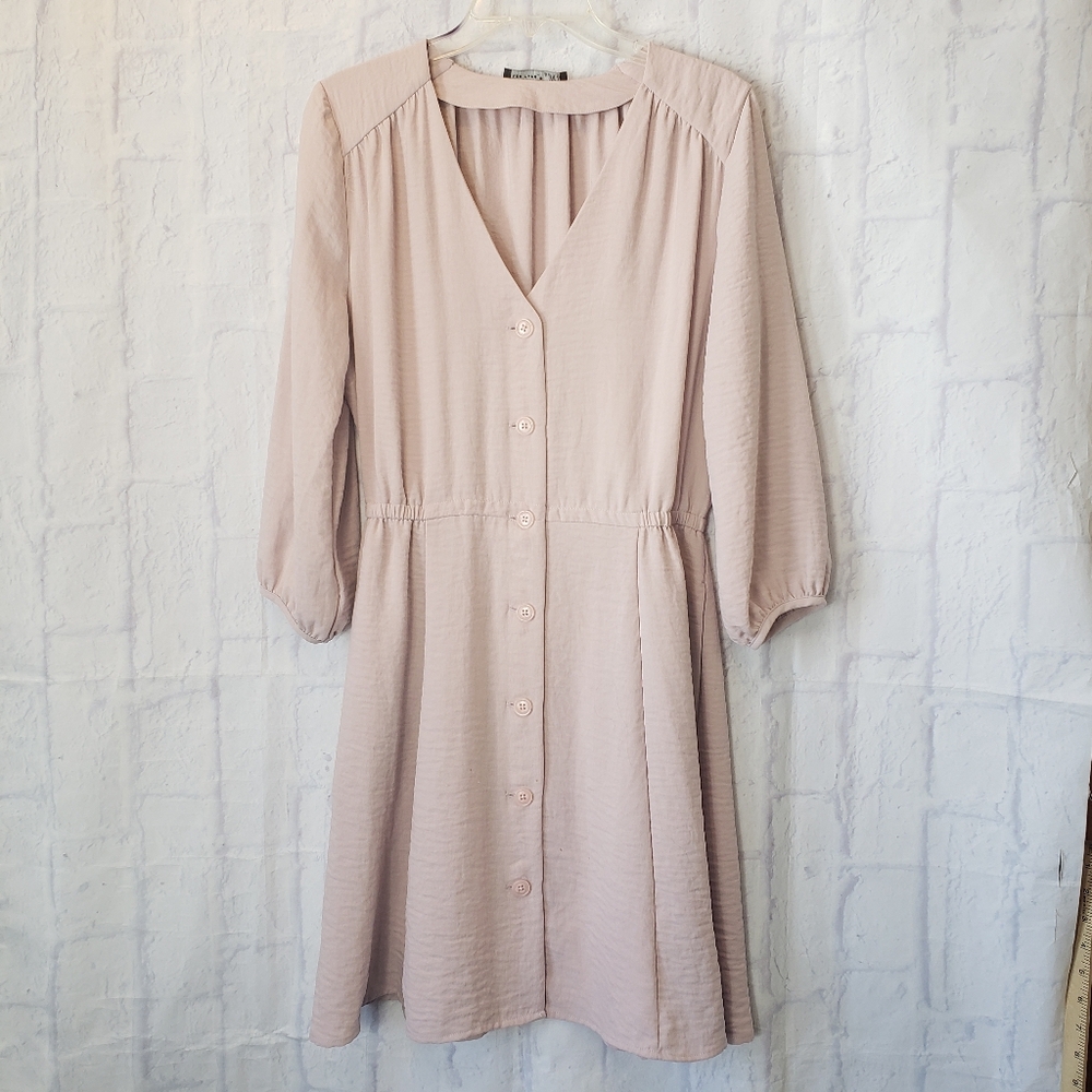 BLACK TAPE_ Muted Blush Button Down Dress Medium